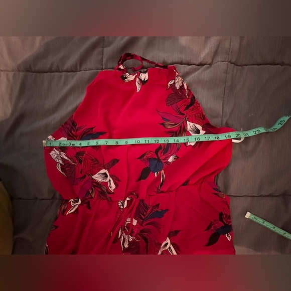 NWOT Red Floral High Neck Romper Women’s Size 2X - Picture 8 of 10